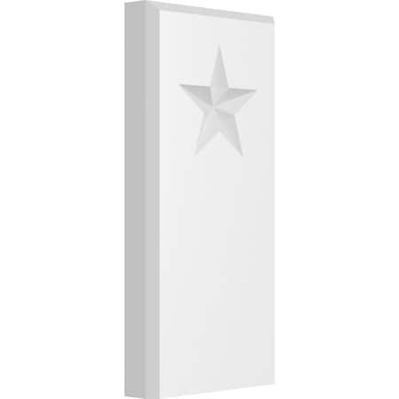 Ekena Millwork Standard Foster Star Plinth Block With Beveled Edge, 5"W x 10"H x 1"P PBP050X100X100FOS07
